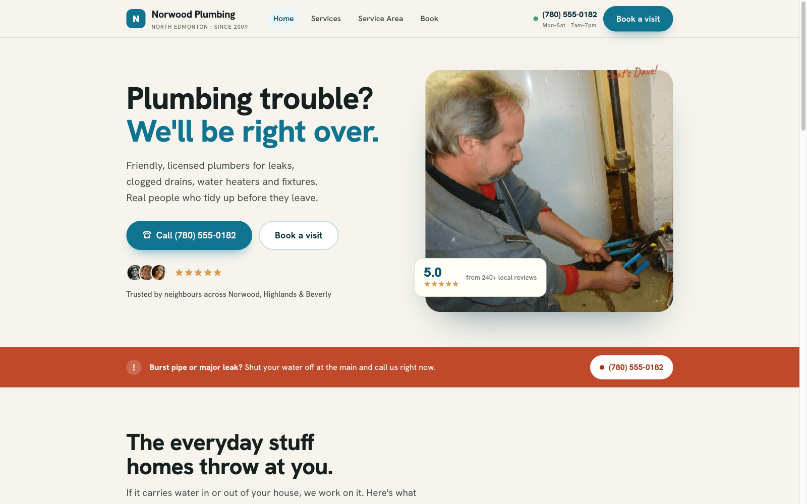Norwood Plumbing — Plumber demo homepage