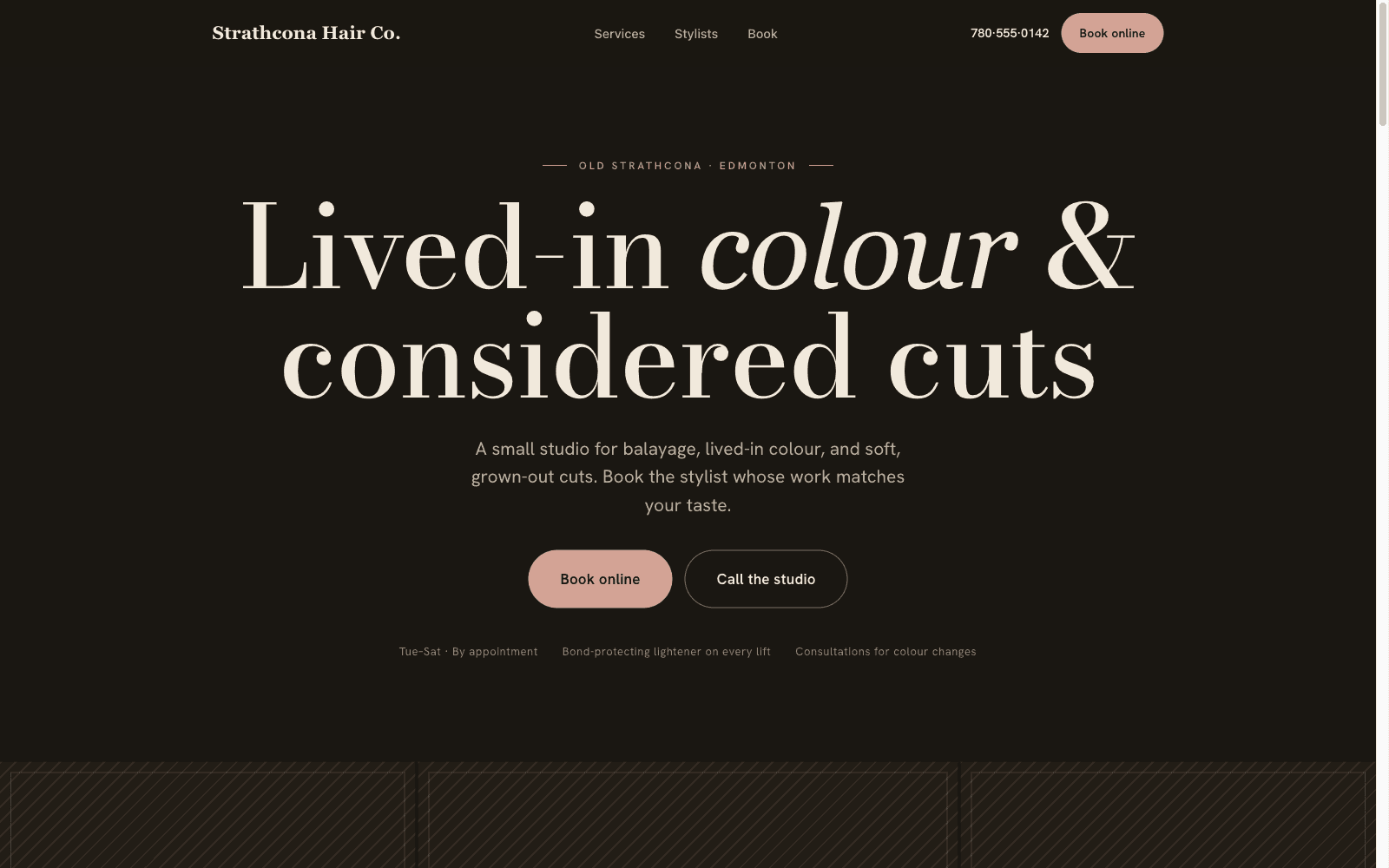 Strathcona Hair Co. — Salon demo homepage